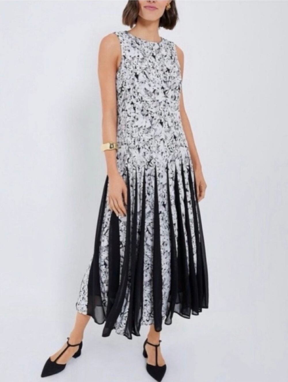 NEW Tuckernuck Gray Gardens Andi Pleated Dress Size 10